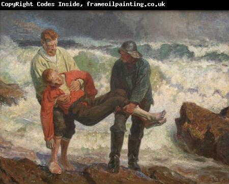 Laurits Tuxen The Drowned is braught on shore